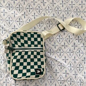 Thread Green and White Checkered Bag